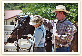 Installing bridle: Clinic photo